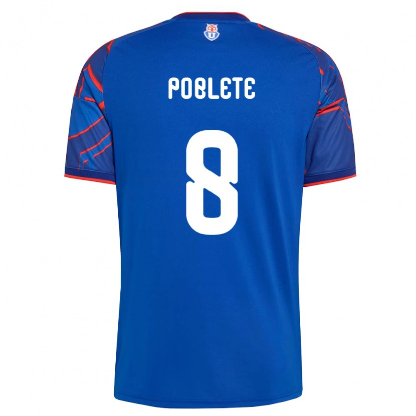Danxen Criança Camisola Israel Poblete #8 Azul Real Vermelho Principal 2026/27 Camisa
