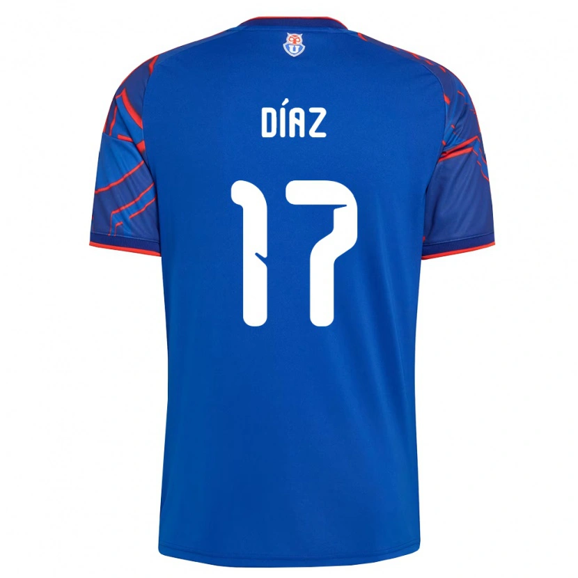 Danxen Criança Camisola Benjamín Díaz #17 Azul Real Vermelho Principal 2026/27 Camisa