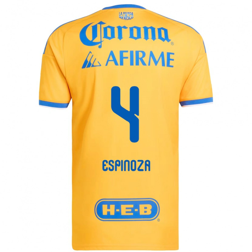 Danxen Criança Camisola Greta Espinoza #4 Amarelo Azul Principal 2026/27 Camisa