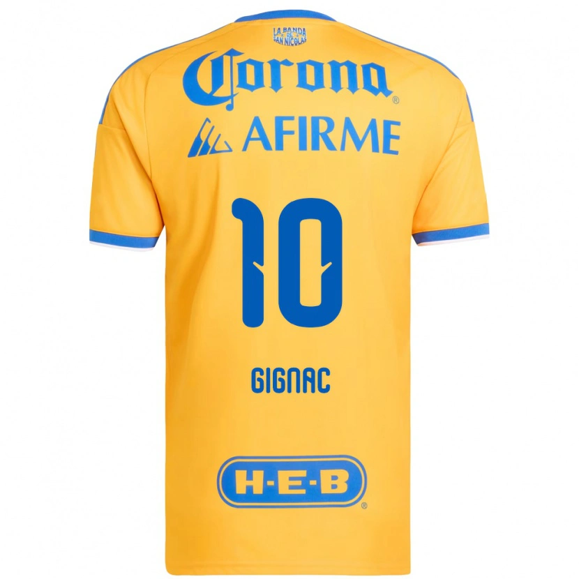 Danxen Criança Camisola Andre-Pierre Gignac #10 Amarelo Azul Principal 2026/27 Camisa