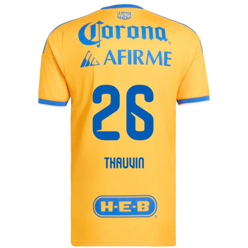 Danxen Criança Camisola Florian Thauvin #26 Amarelo Azul Principal 2026/27 Camisa