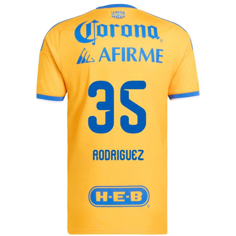 Danxen Criança Camisola Osvaldo Rodríguez #35 Amarelo Azul Principal 2026/27 Camisa