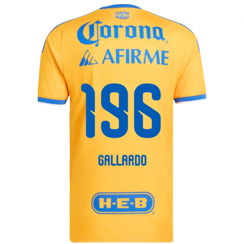 Danxen Criança Camisola Gael Gallardo #196 Amarelo Azul Principal 2026/27 Camisa