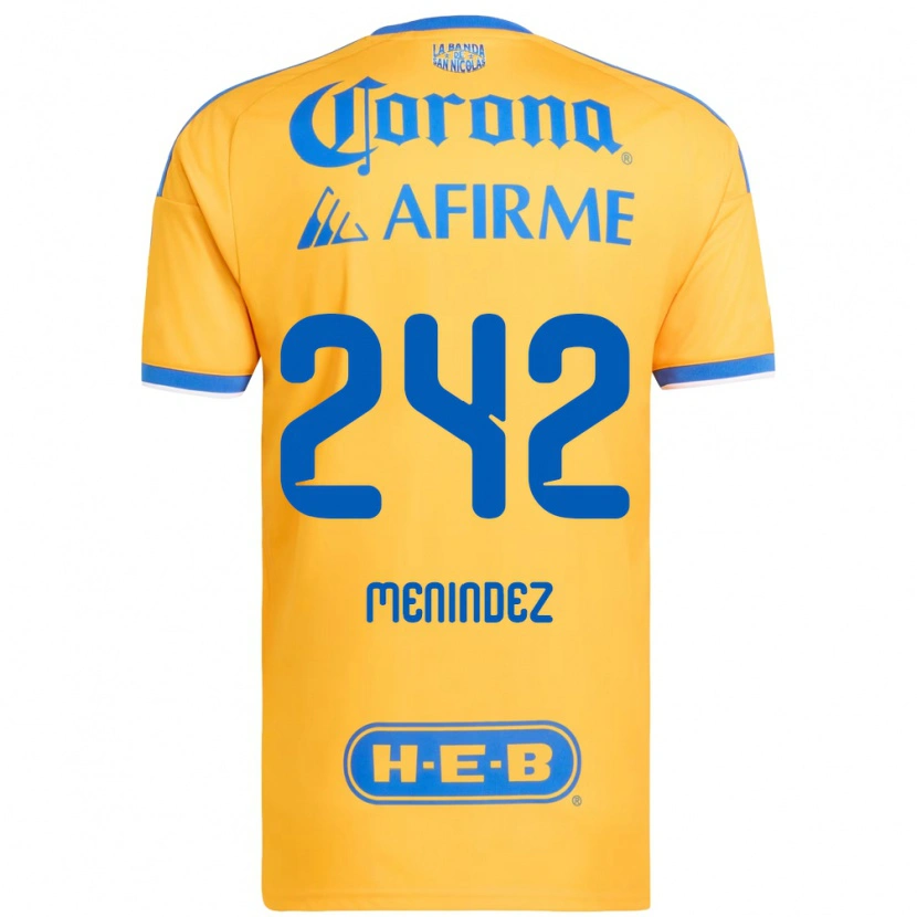Danxen Criança Camisola Jonathan Menindez #242 Amarelo Azul Principal 2026/27 Camisa