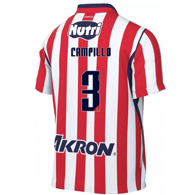 Danxen Criança Camisola Diego Campillo #3 Vermelho Branco Principal 2026/27 Camisa