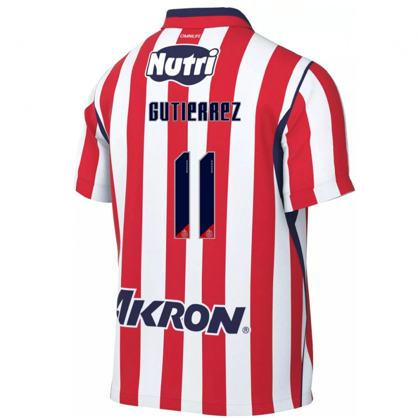 Danxen Criança Camisola Brian Gutiérrez #11 Vermelho Branco Principal 2026/27 Camisa