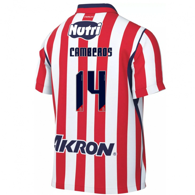 Danxen Criança Camisola Hugo Camberos #14 Vermelho Branco Principal 2026/27 Camisa