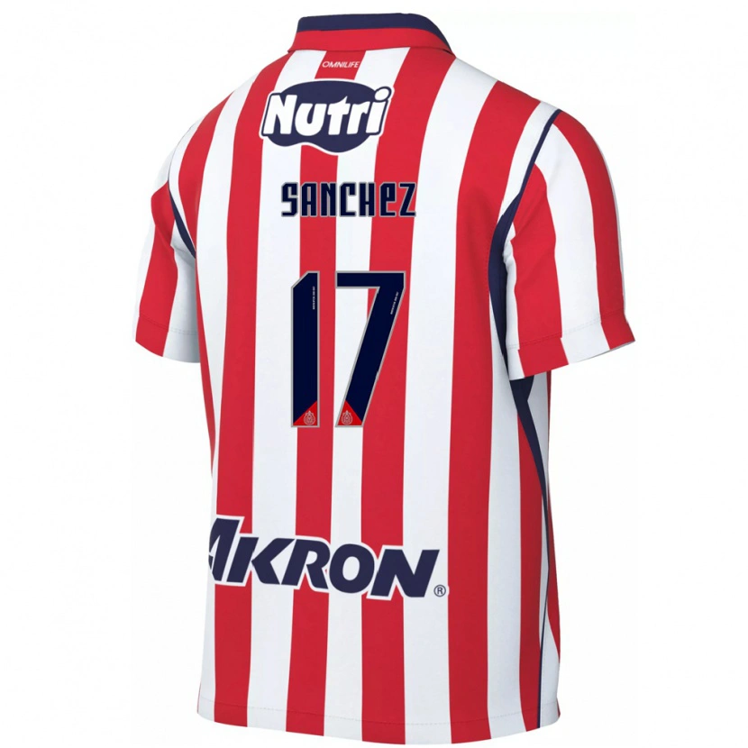 Danxen Criança Camisola Jesús Sánchez #17 Vermelho Branco Principal 2026/27 Camisa