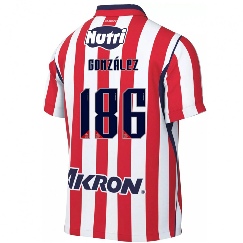 Danxen Criança Camisola Diego González #186 Vermelho Branco Principal 2026/27 Camisa