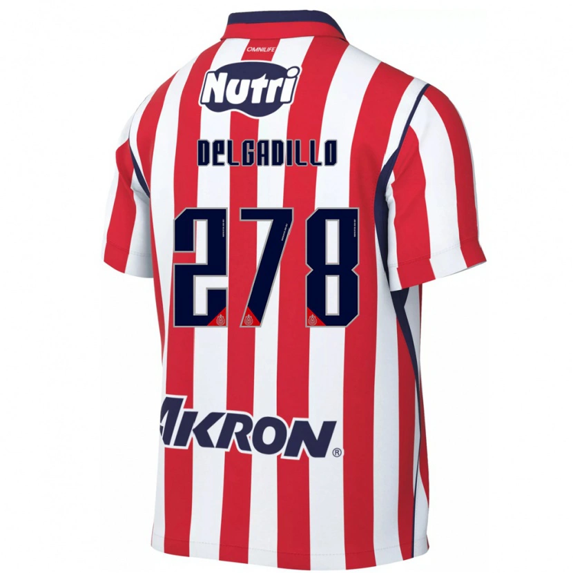 Danxen Criança Camisola Santiago Delgadillo #278 Vermelho Branco Principal 2026/27 Camisa
