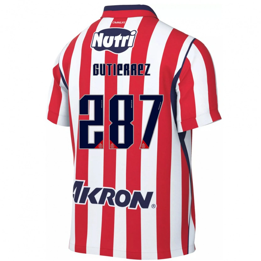 Danxen Criança Camisola Gerson Gutiérrez #287 Vermelho Branco Principal 2026/27 Camisa