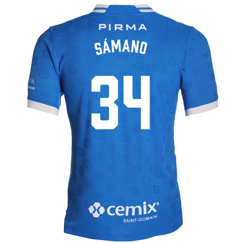 Danxen Criança Camisola Leonardo Sámano #34 Azul Branco Vermelho Principal 2026/27 Camisa