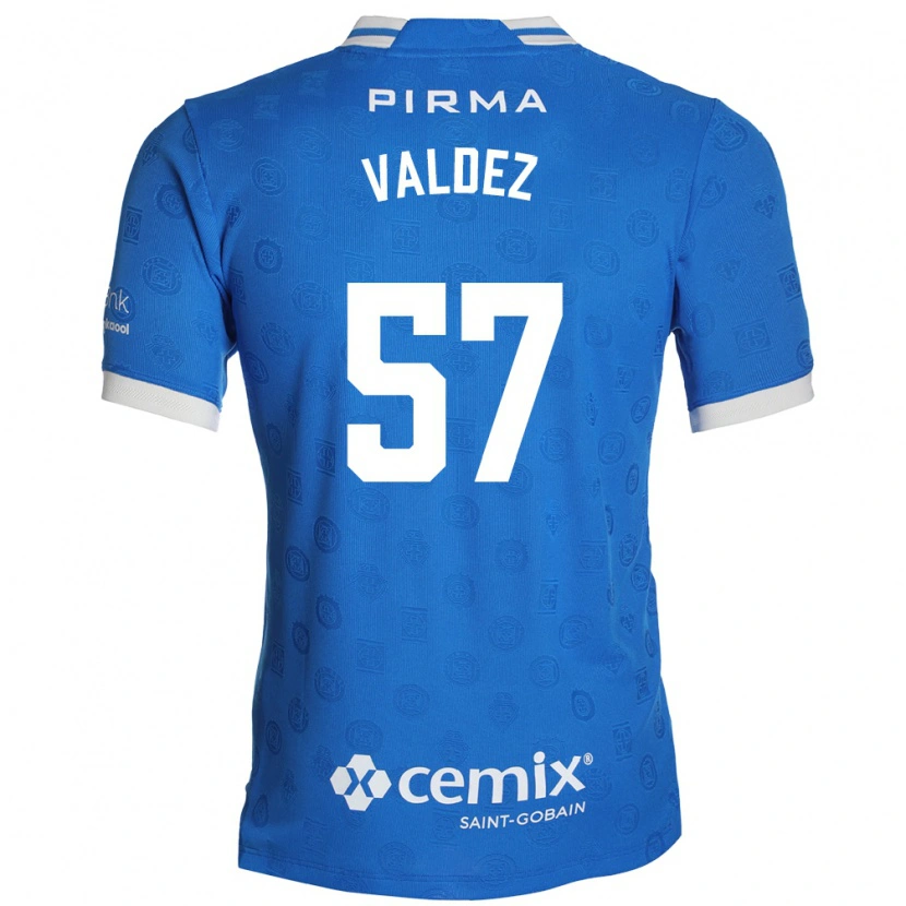 Danxen Criança Camisola Diego Valdez #57 Azul Branco Vermelho Principal 2026/27 Camisa