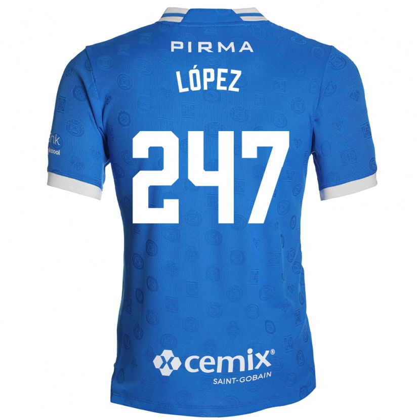 Danxen Criança Camisola Santiago López #247 Azul Branco Vermelho Principal 2026/27 Camisa