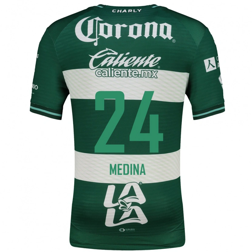 Danxen Criança Camisola Diego Medina #24 Verde Branco Principal 2026/27 Camisa