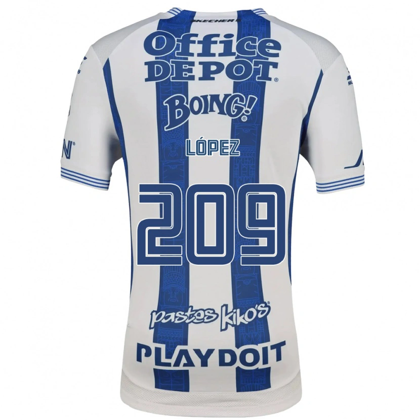 Danxen Criança Camisola Santiago López #209 Branco Azul Marinho Principal 2026/27 Camisa