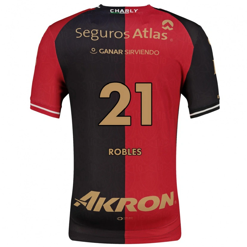 Danxen Criança Camisola Carlos Robles #21 Vermelho Preto Marrom Principal 2026/27 Camisa