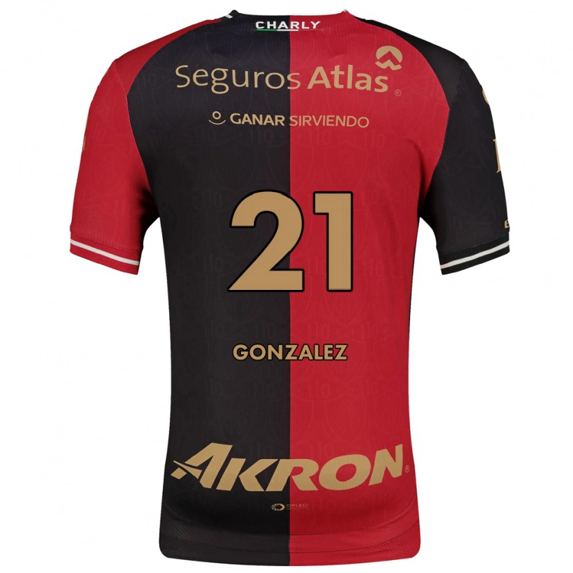Danxen Criança Camisola Sarahí González #21 Vermelho Preto Marrom Principal 2026/27 Camisa