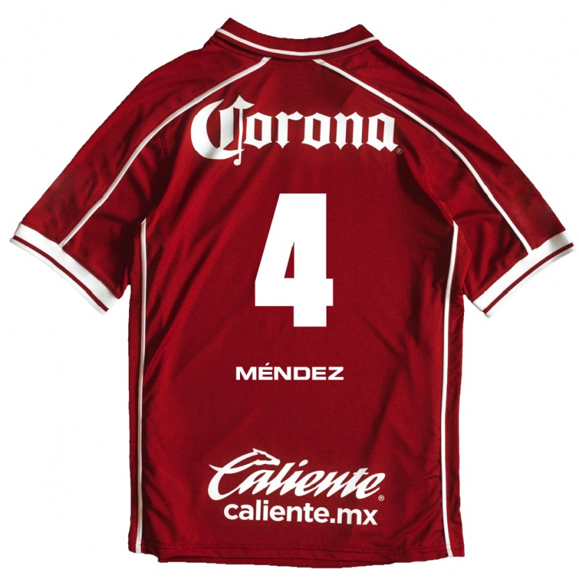 Danxen Criança Camisola Bruno Méndez #4 Branco Vermelho Principal 2026/27 Camisa
