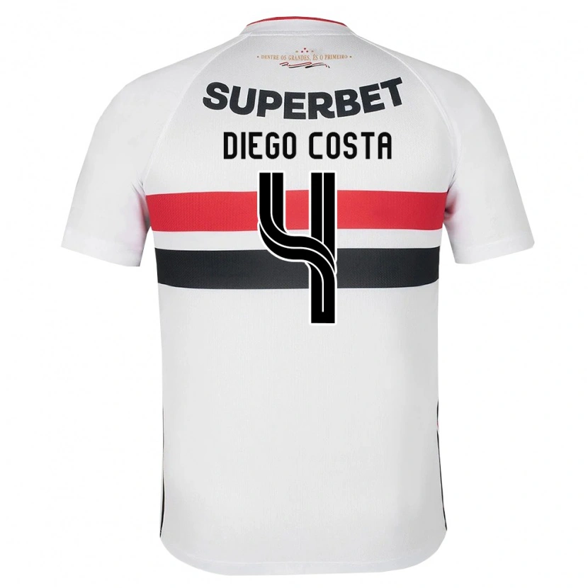 Danxen Criança Camisola Diego Costa #4 Branco Vermelho Preto Principal 2026/27 Camisa