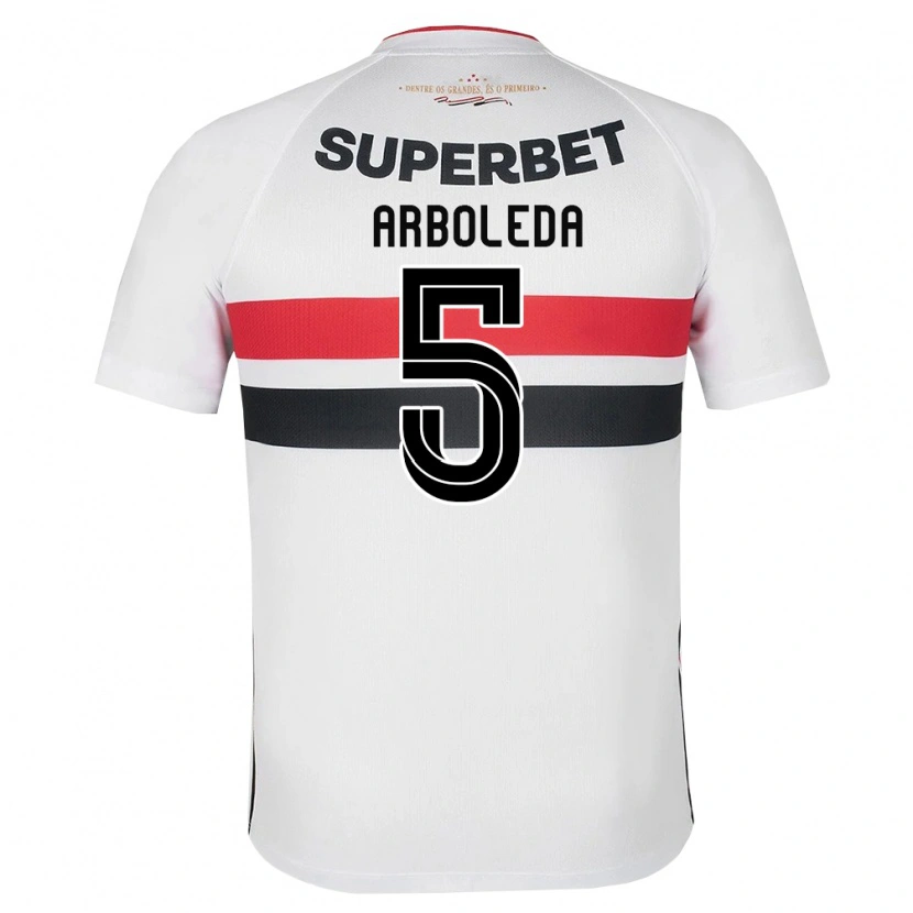 Danxen Criança Camisola Robert Arboleda #5 Branco Vermelho Preto Principal 2026/27 Camisa