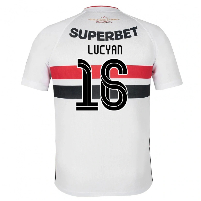 Danxen Criança Camisola Lucyan Gabriel Arruda Delgado #16 Branco Vermelho Preto Principal 2026/27 Camisa