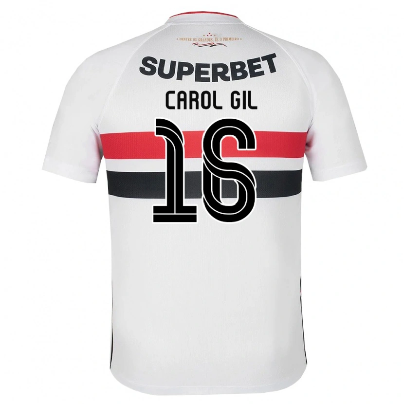 Danxen Criança Camisola Carol Gil #16 Branco Vermelho Preto Principal 2026/27 Camisa