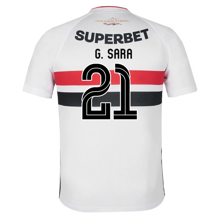 Danxen Criança Camisola Gabriel Sara #21 Branco Vermelho Preto Principal 2026/27 Camisa