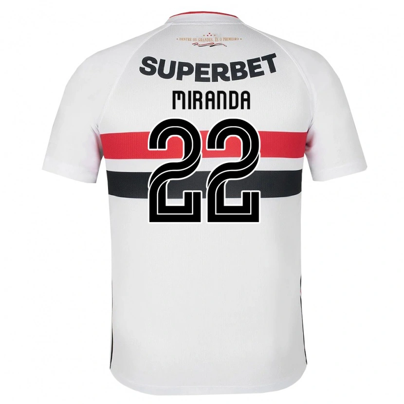 Danxen Criança Camisola Miranda #22 Branco Vermelho Preto Principal 2026/27 Camisa