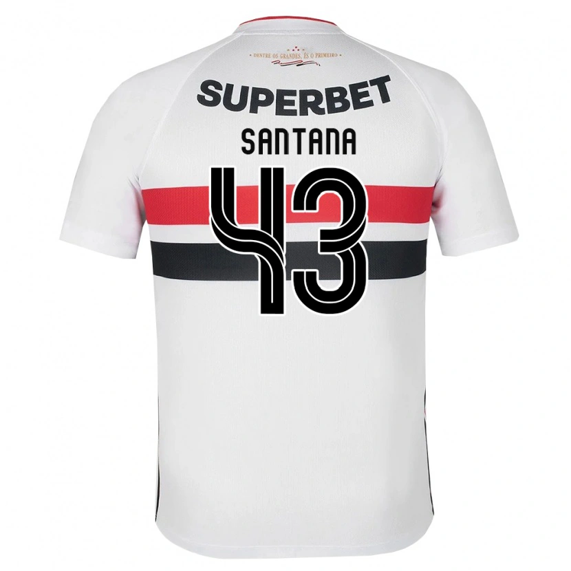 Danxen Criança Camisola Gustavo Santana #43 Branco Vermelho Preto Principal 2026/27 Camisa