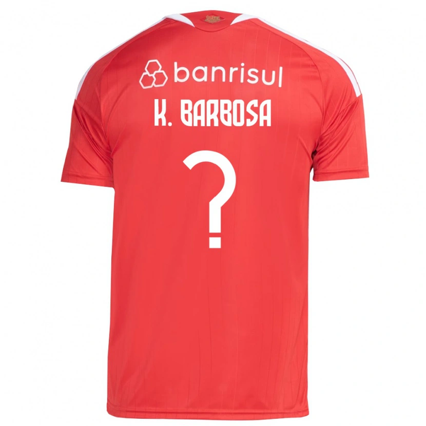 Danxen Criança Camisola Kauã Barbosa #0 Vermelho Branco Principal 2026/27 Camisa
