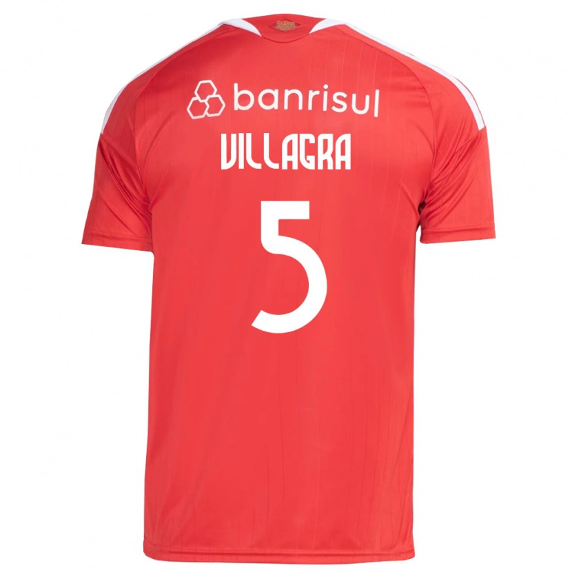 Danxen Criança Camisola Rodrigo Villagra #5 Vermelho Branco Principal 2026/27 Camisa