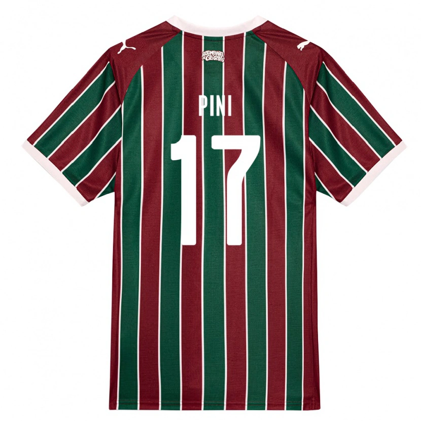 Danxen Criança Camisola Camila Pini #17 Verde Borgonha Branco Principal 2026/27 Camisa