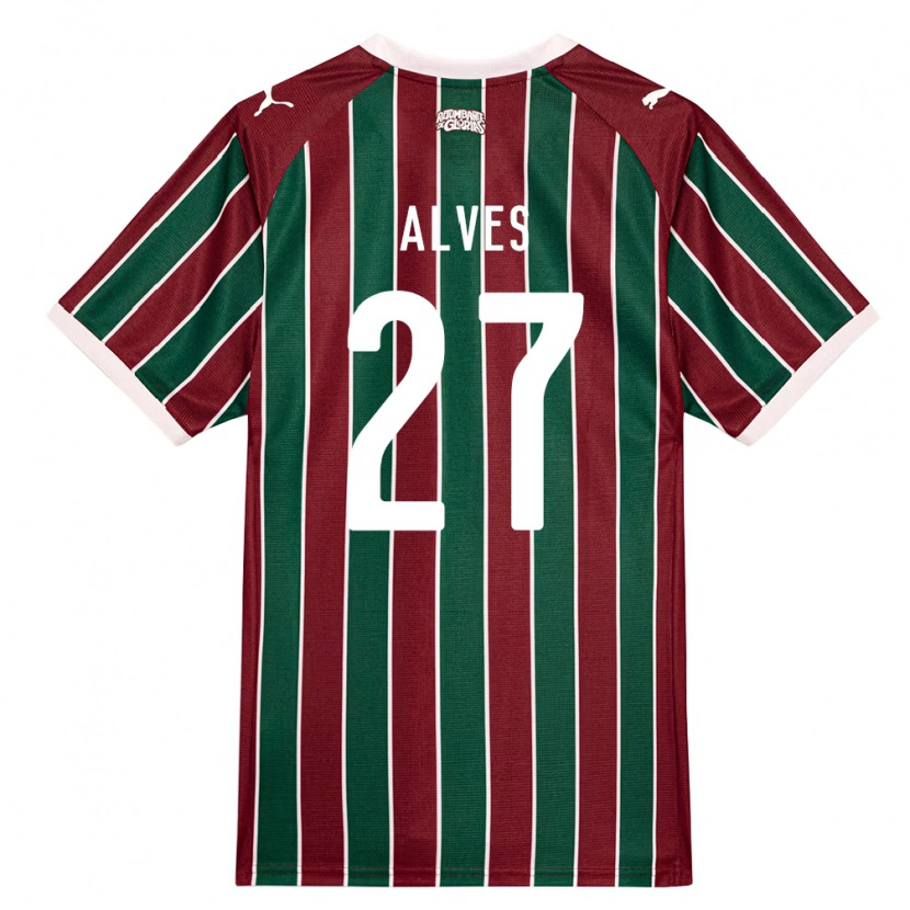 Danxen Criança Camisola Felipe Alves #27 Verde Borgonha Branco Principal 2026/27 Camisa