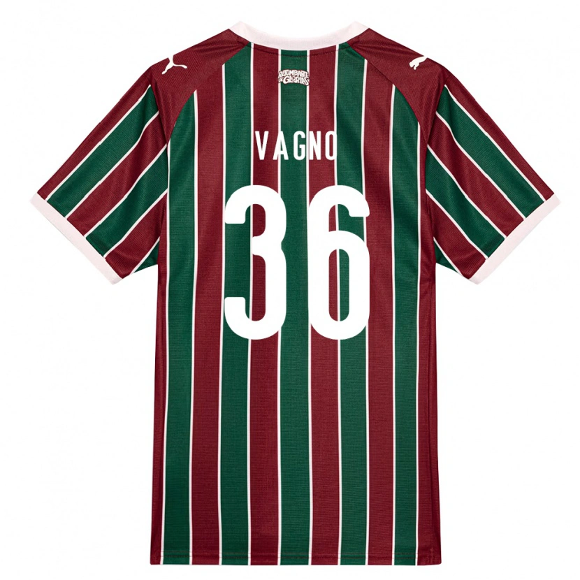 Danxen Criança Camisola Vagno De Sousa Brito Júnior #36 Verde Borgonha Branco Principal 2026/27 Camisa
