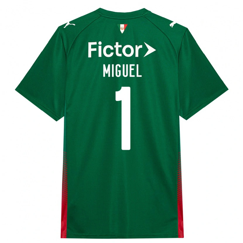 Danxen Criança Camisola Carlos Miguel #1 Verde Vermelho Branco Principal 2026/27 Camisa