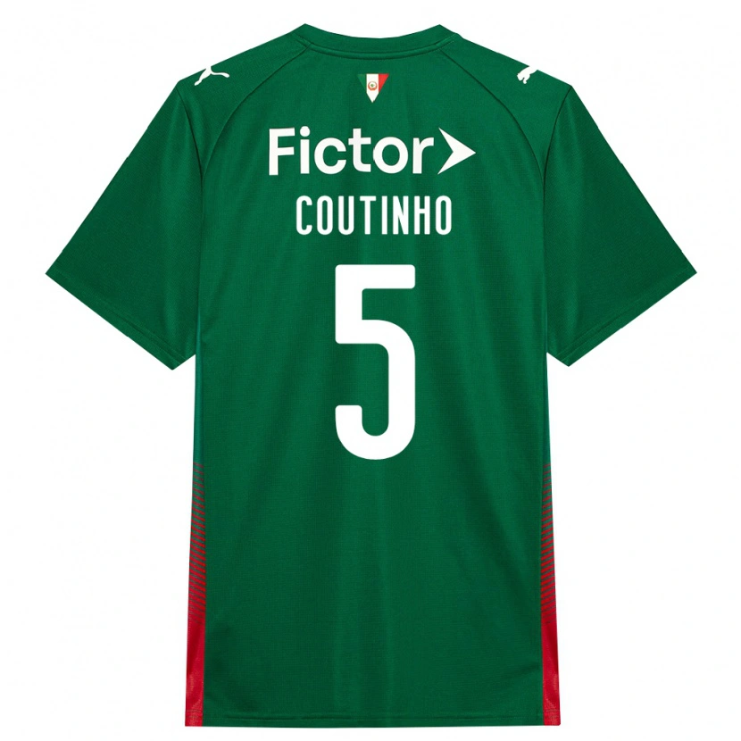 Danxen Criança Camisola Rafael Coutinho #5 Verde Vermelho Branco Principal 2026/27 Camisa