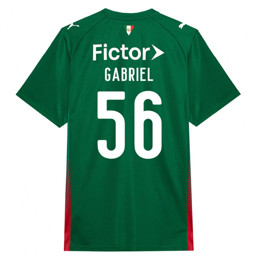 Danxen Criança Camisola Arthur Gabriel #56 Verde Vermelho Branco Principal 2026/27 Camisa