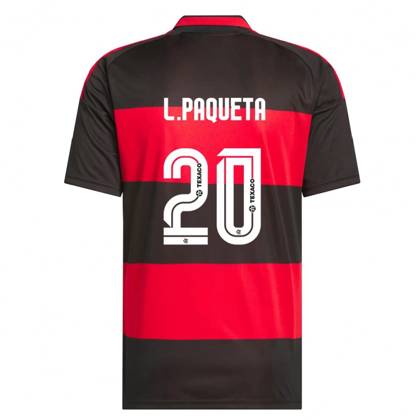 Danxen Criança Camisola Lucas Paquetá #20 Vermelho Preto Branco Principal 2026/27 Camisa