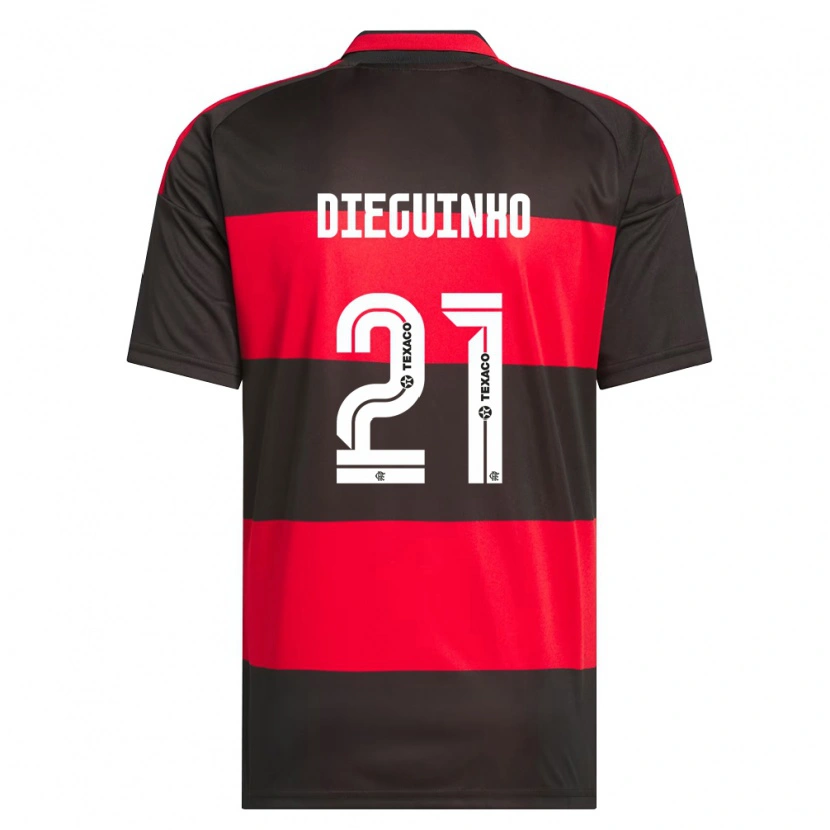 Danxen Criança Camisola Diego Guimarães Das Neves #21 Vermelho Preto Branco Principal 2026/27 Camisa