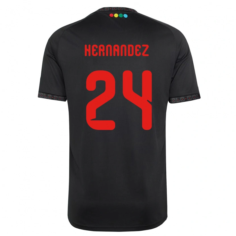 Danxen Criança Camisola Leandro Hernández #24 Preto Vermelho Alternativa 2026/27 Camisa
