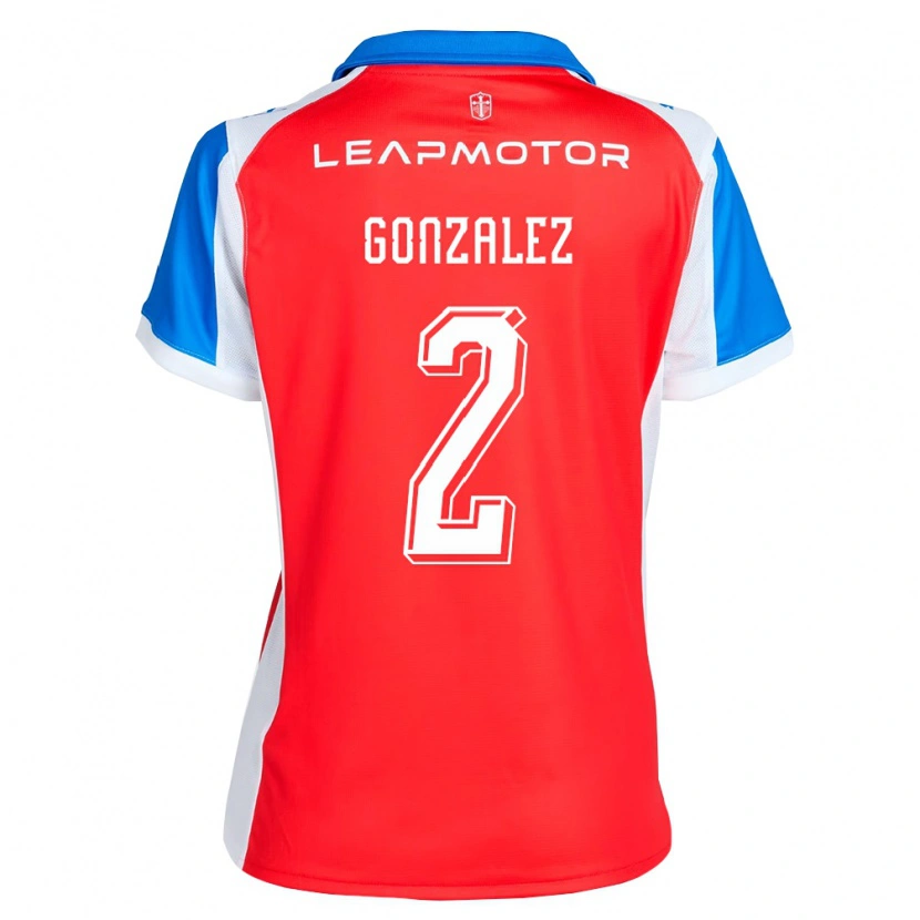 Danxen Criança Camisola Daniel González #2 Vermelho Azul Alternativa 2026/27 Camisa