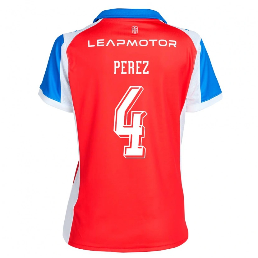 Danxen Criança Camisola Ignacio Pérez #4 Vermelho Azul Alternativa 2026/27 Camisa