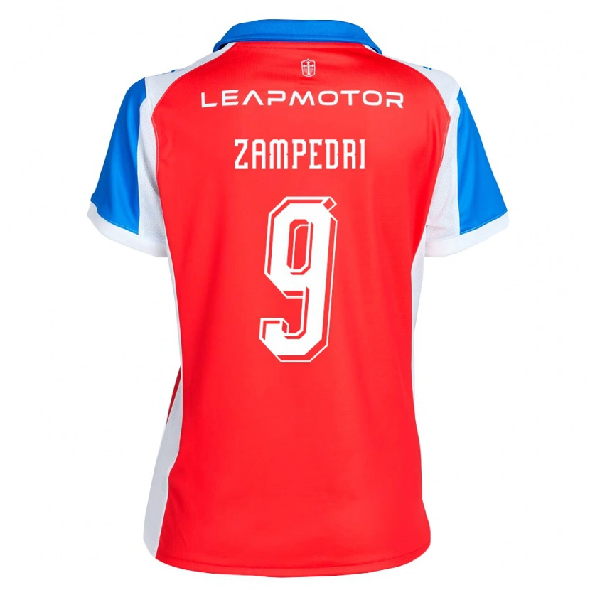 Danxen Criança Camisola Fernando Zampedri #9 Vermelho Azul Alternativa 2026/27 Camisa