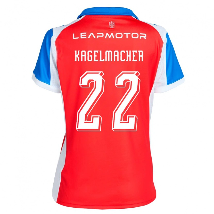 Danxen Criança Camisola Gary Kagelmacher #22 Vermelho Azul Alternativa 2026/27 Camisa