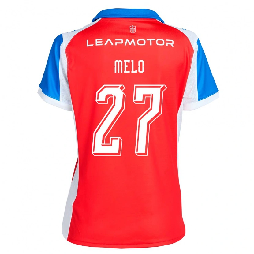Danxen Criança Camisola Darío Melo #27 Vermelho Azul Alternativa 2026/27 Camisa