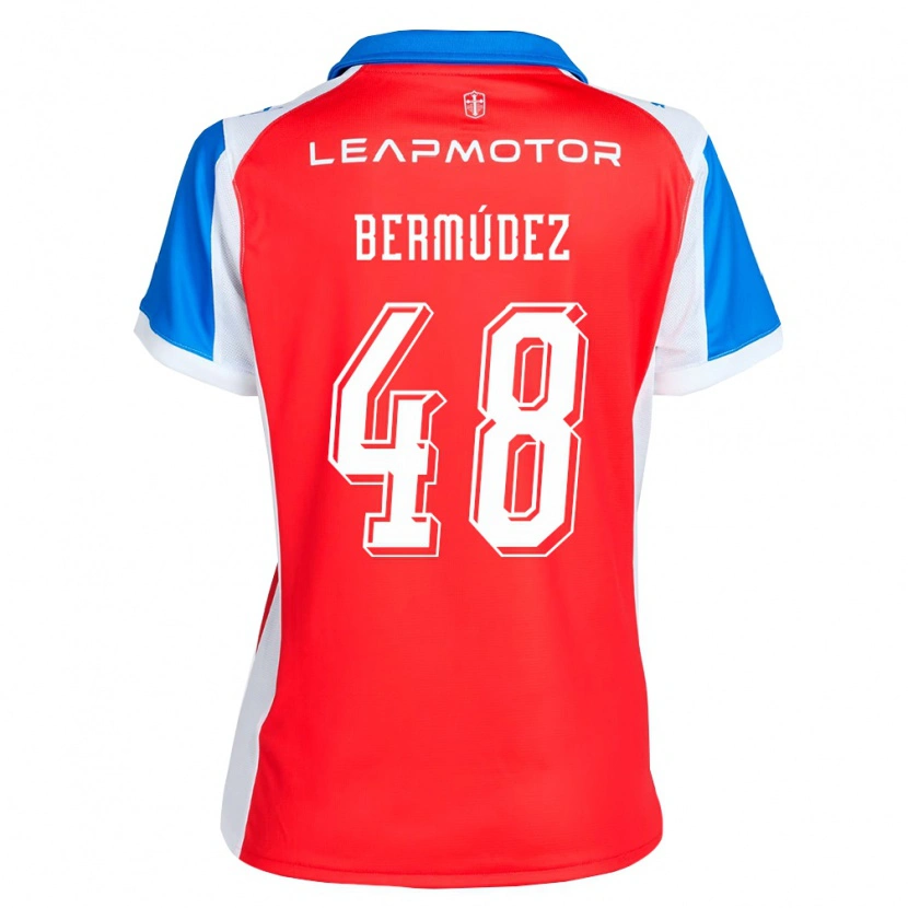 Danxen Criança Camisola Diego Bermúdez #48 Vermelho Azul Alternativa 2026/27 Camisa