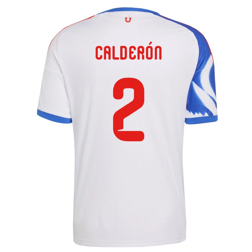 Danxen Criança Camisola Franco Calderón #2 Branco Azul Marinho Alternativa 2026/27 Camisa