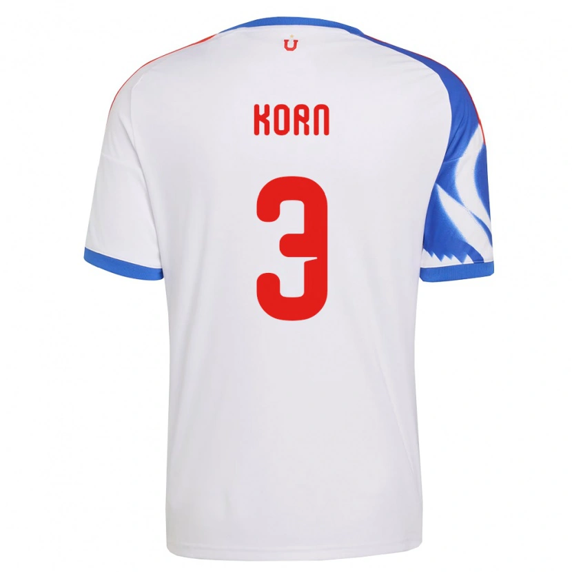 Danxen Criança Camisola Agustín Korn #3 Branco Azul Marinho Alternativa 2026/27 Camisa