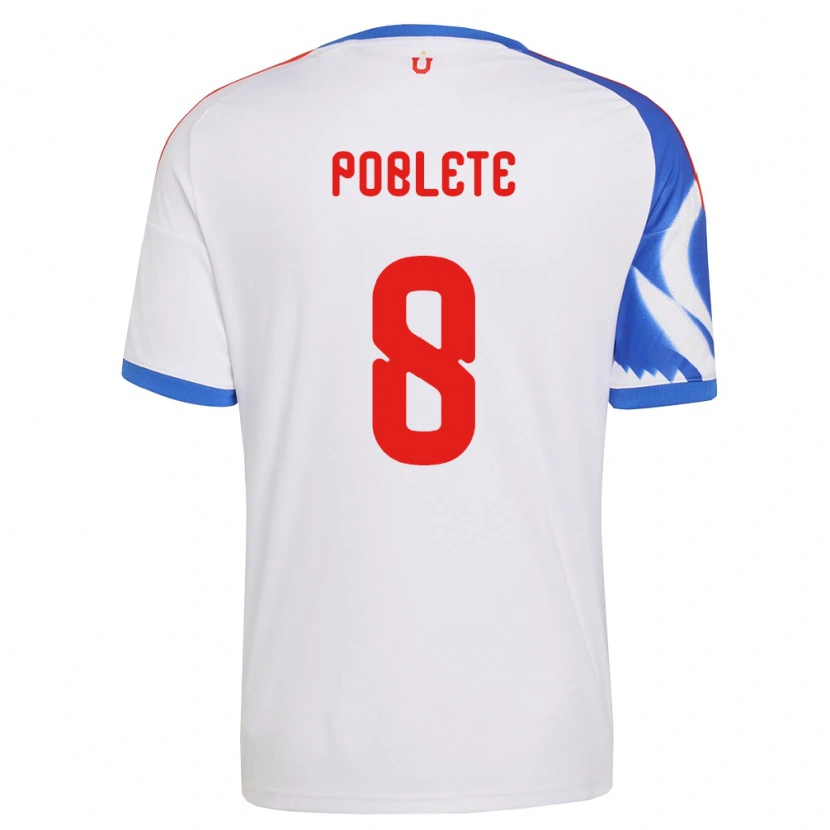 Danxen Criança Camisola Israel Poblete #8 Branco Azul Marinho Alternativa 2026/27 Camisa